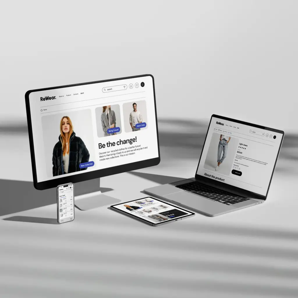 ReWear Fast Fashion Webshop - Screens
