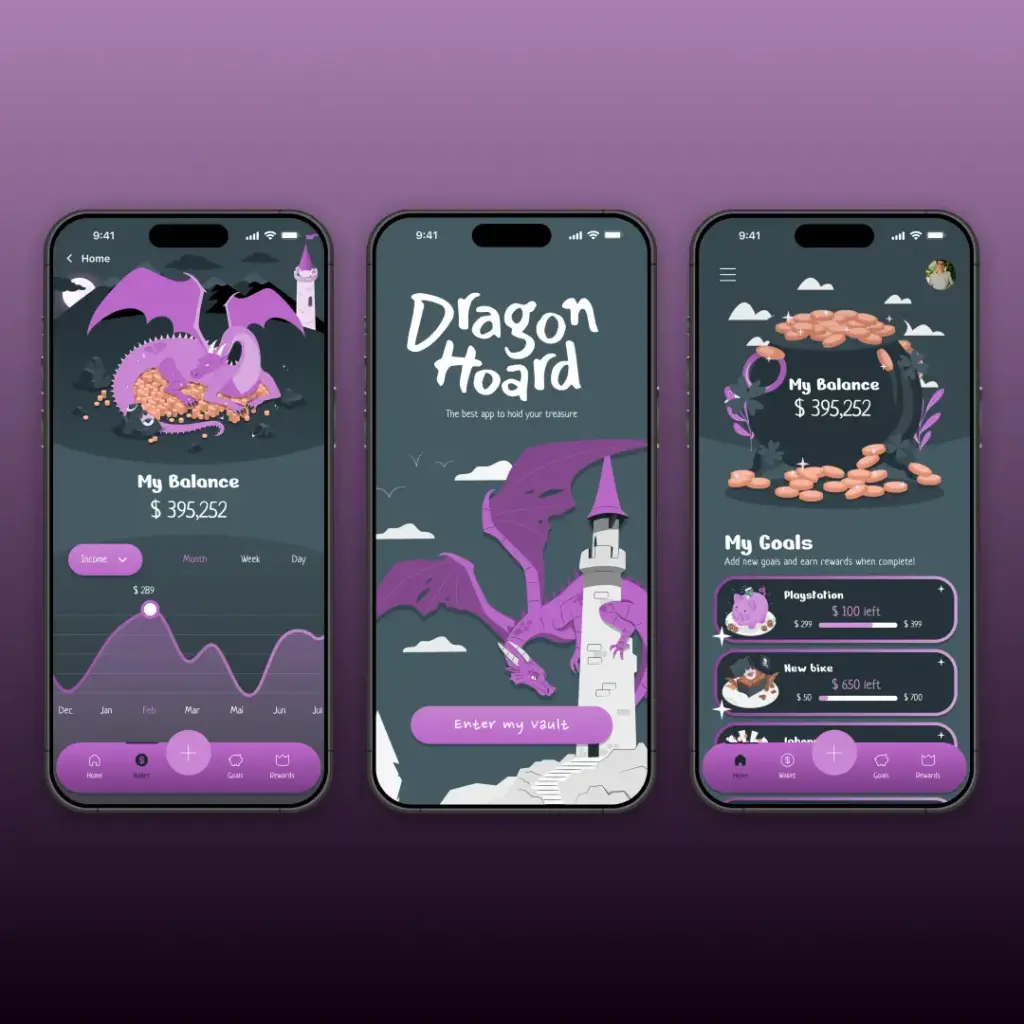 dragonhoard-kids-wallet-app-ui-design-screens
