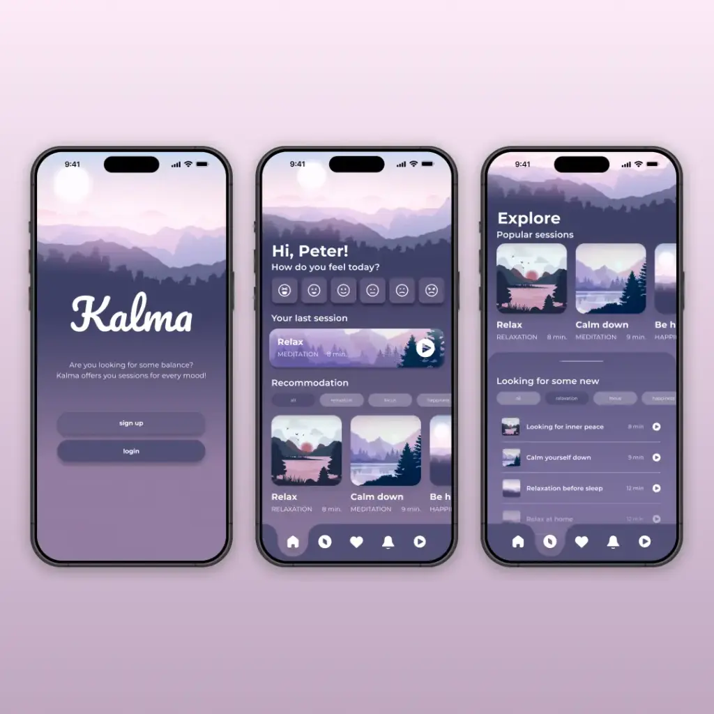 kalma-app-ui-design-screens