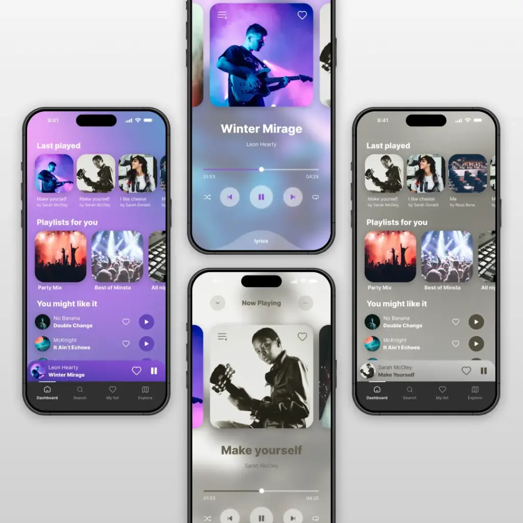 playone-musicplayer-app-ui-design-screens