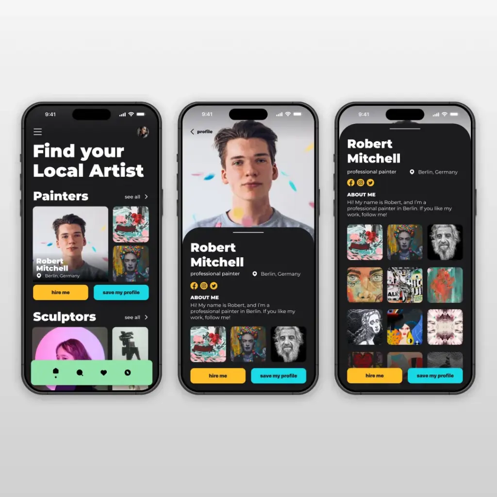 artfind-app-ui-design-screens